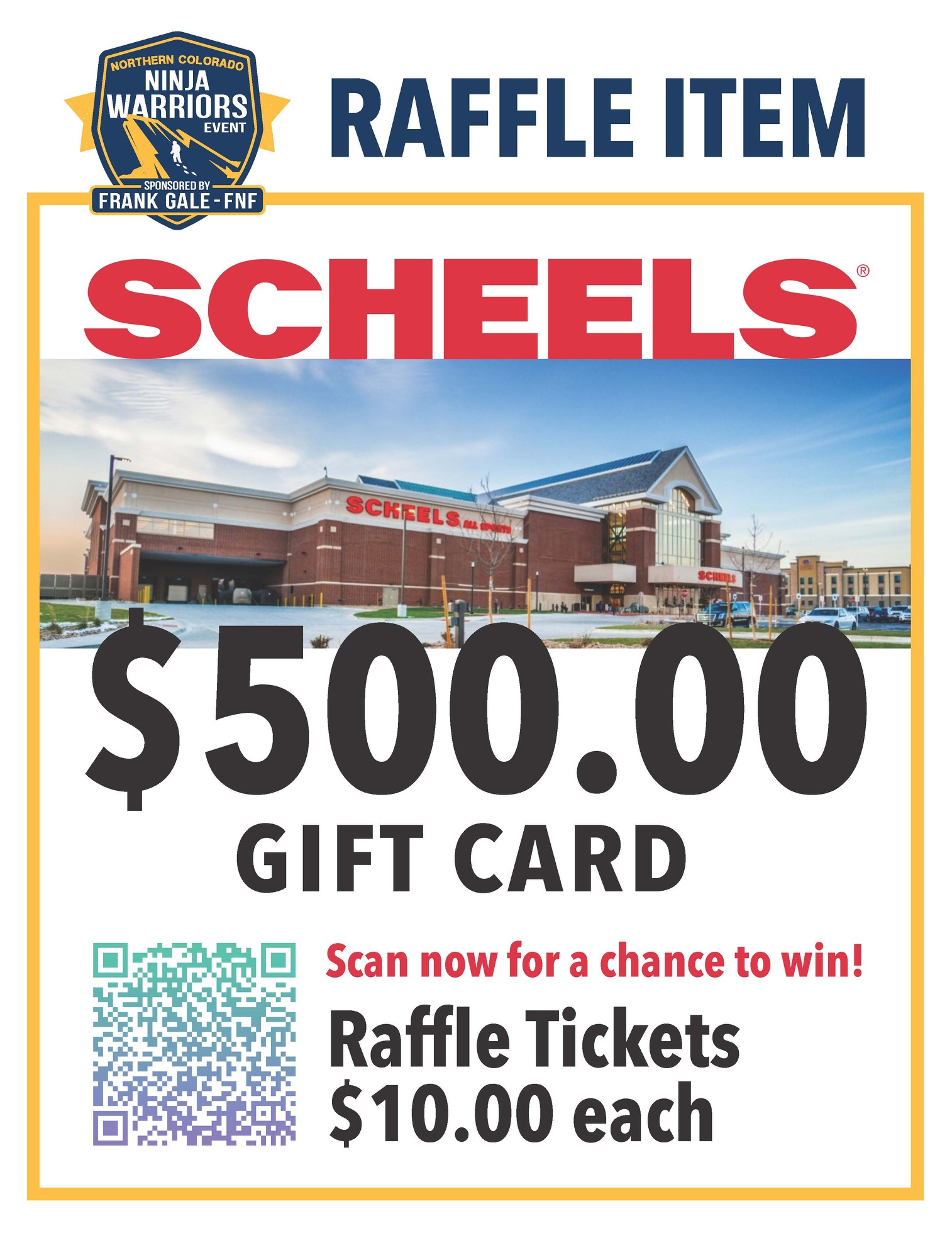 Raffle Ticket - $500 Scheels Gift Card